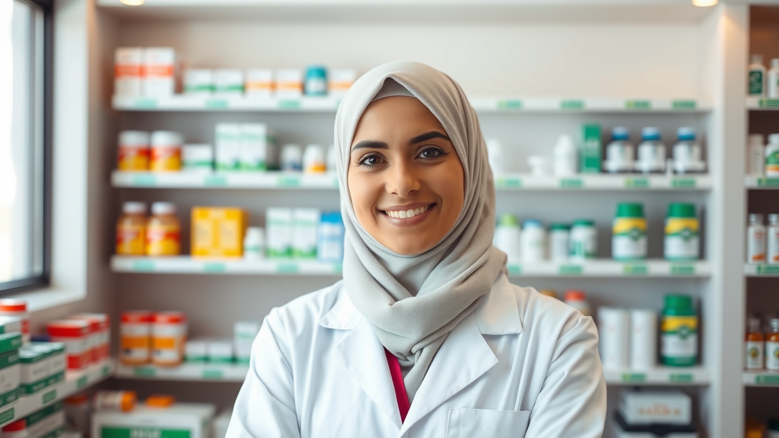 Pharmacienne algérienne utilisant PharmaPro
