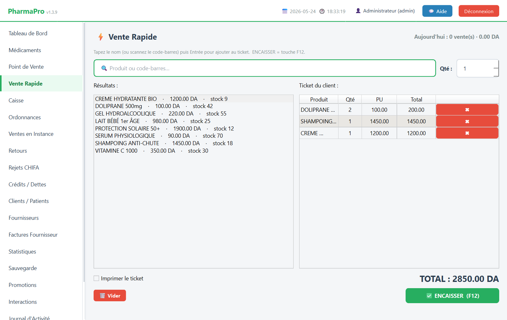 PharmaPro Vente Rapide